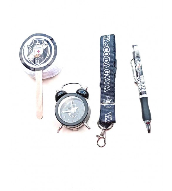 Kit Torcedor Vasco da gama toalinha pirulito+relogio+caneta+cordao